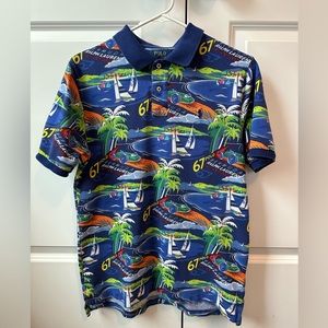 Ralph Lauren Polo Shirt Bermuda 67 Polo Cars Sailboats Island Oct 14 21 (Sz XL)